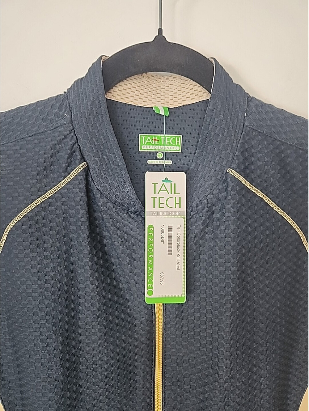 Tail Tech Performance Top Textured Golf Vest Navy Gold Women's Colorblock XL NEW - Picture 3 of 8